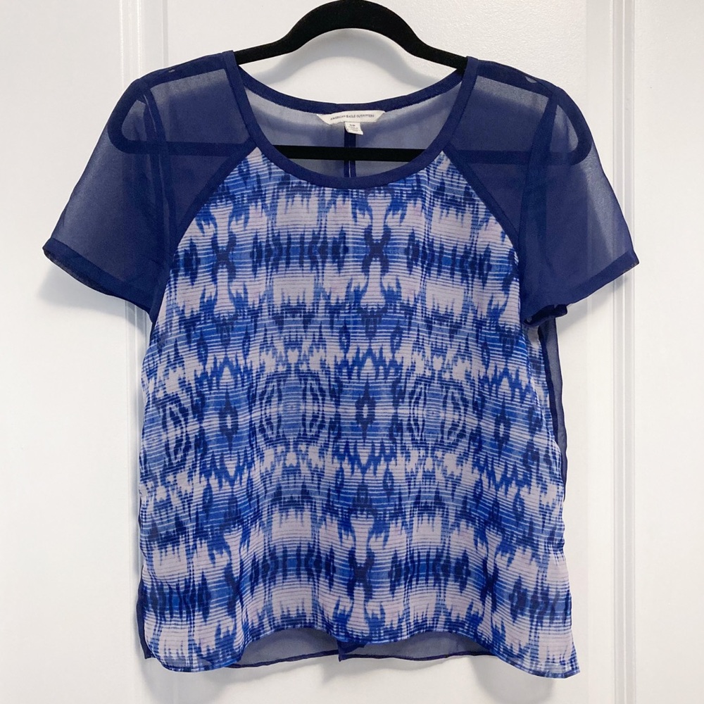 American Eagle Sheer Patterned Top